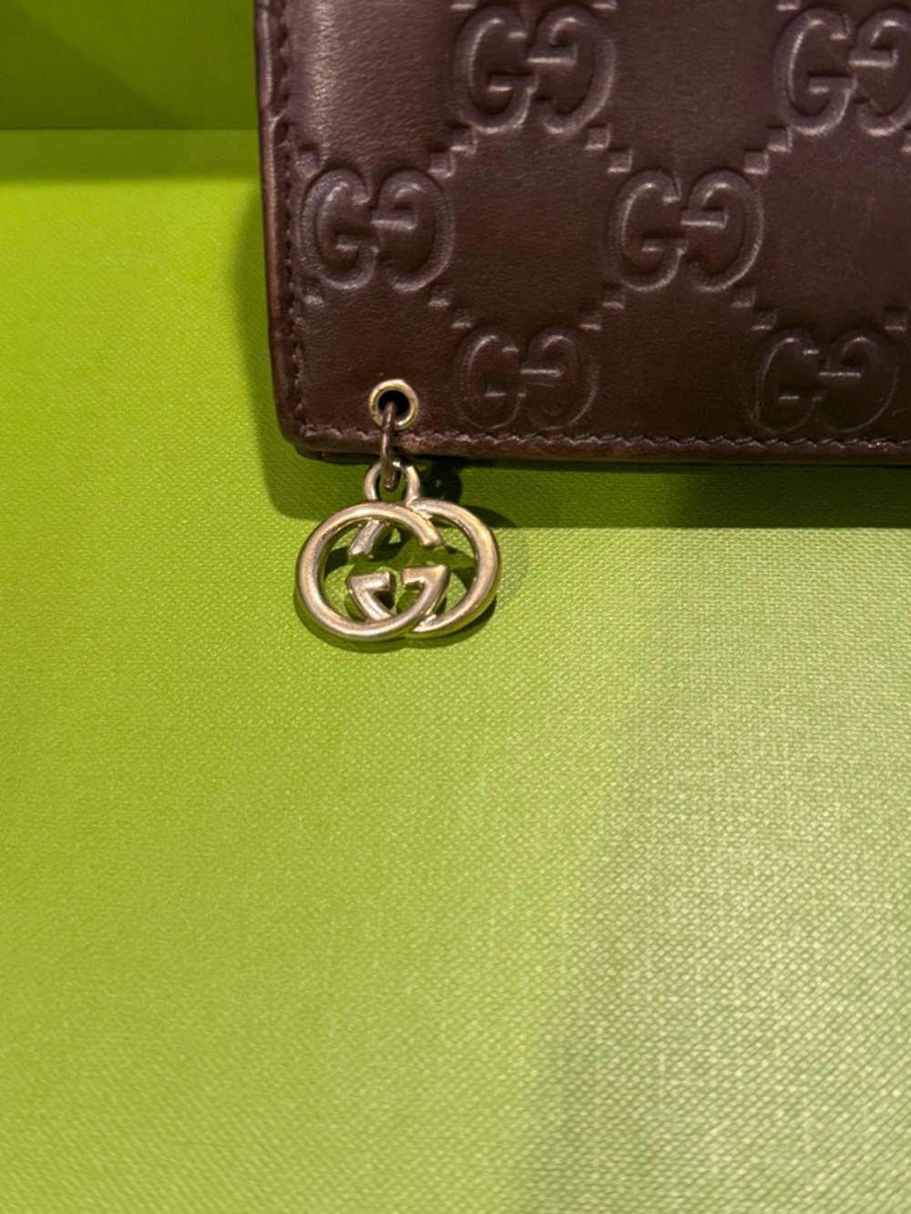 Gucci Italy Signature Continental Wallet Brown Chocolate Zip Leather EUC - Picture 2 of 12